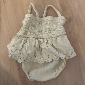 Quincy Mae Smocked Skirted Romper 3-6 Months